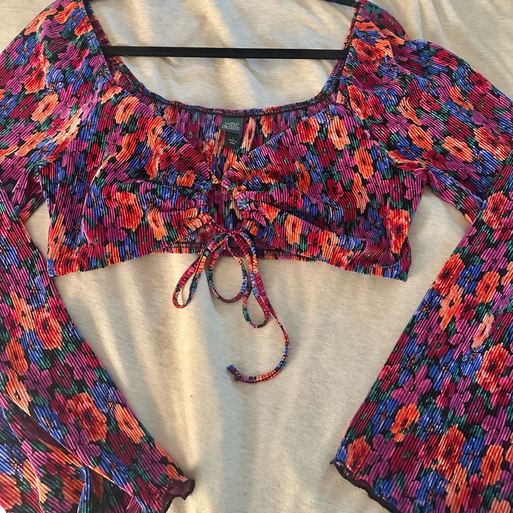 Wild Fable Red and Pink Crop Top